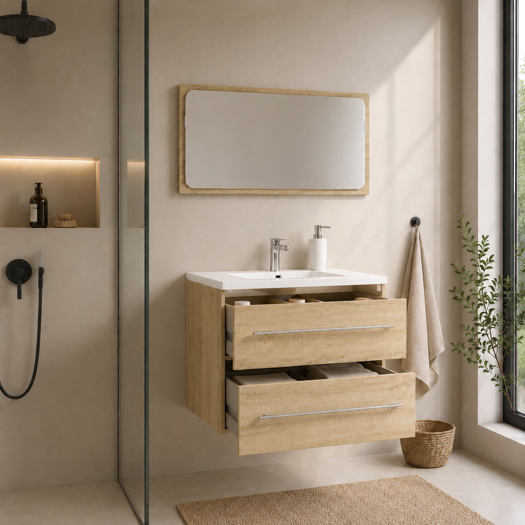Meuble Sous Vasque en Chêne Sonoma | 60 à 80 cm