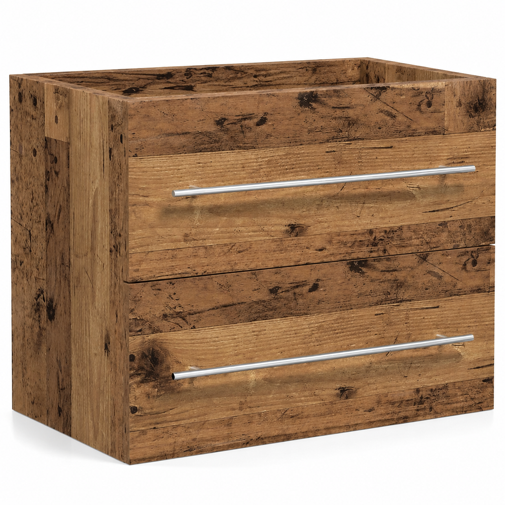 Meuble Sous Vasque en Bois Vieilli | 60 à 80 cm