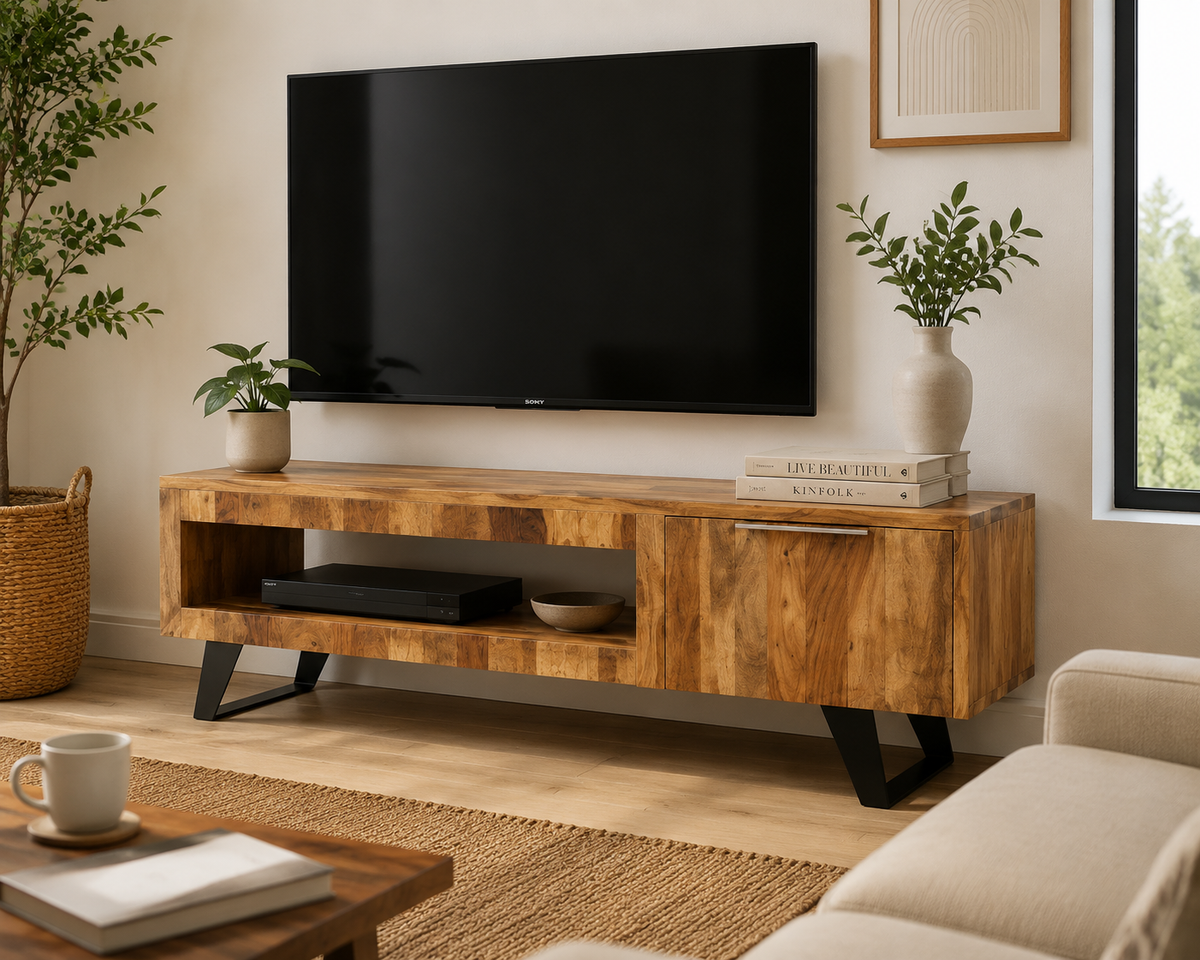 Meuble TV en Sesham Massif | 140 cm