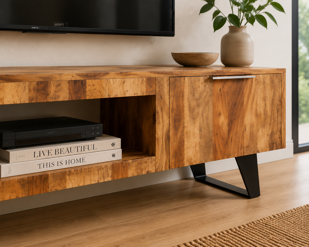 Meuble TV en Sesham Massif | 140 cm