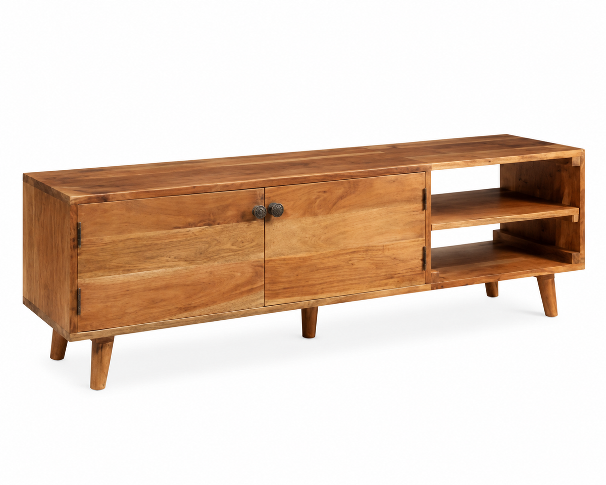 Meuble TV en Acacia Massif | 140 cm