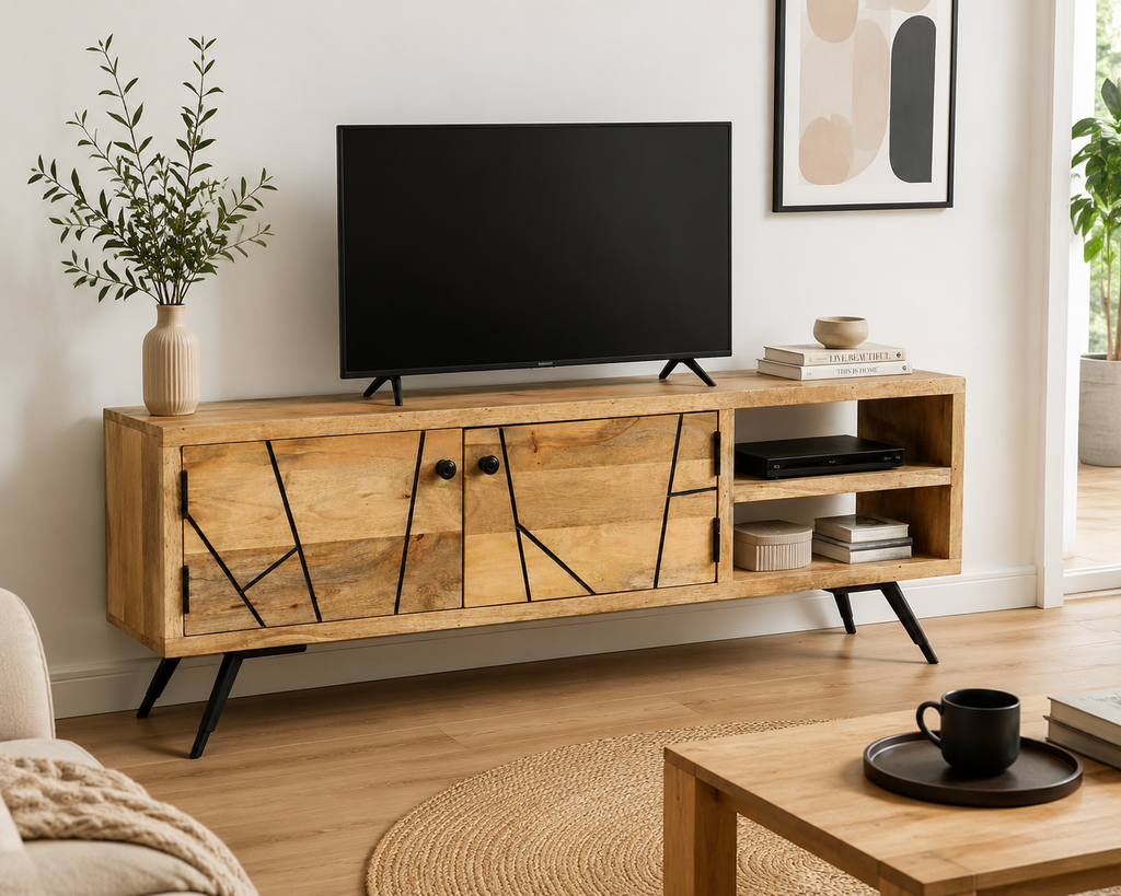 Meuble TV en Manguier Massif | 110 cm