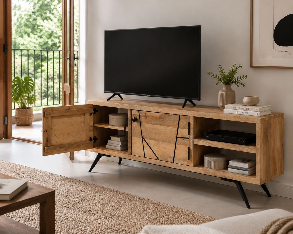 Meuble TV en Manguier Massif | 110 cm