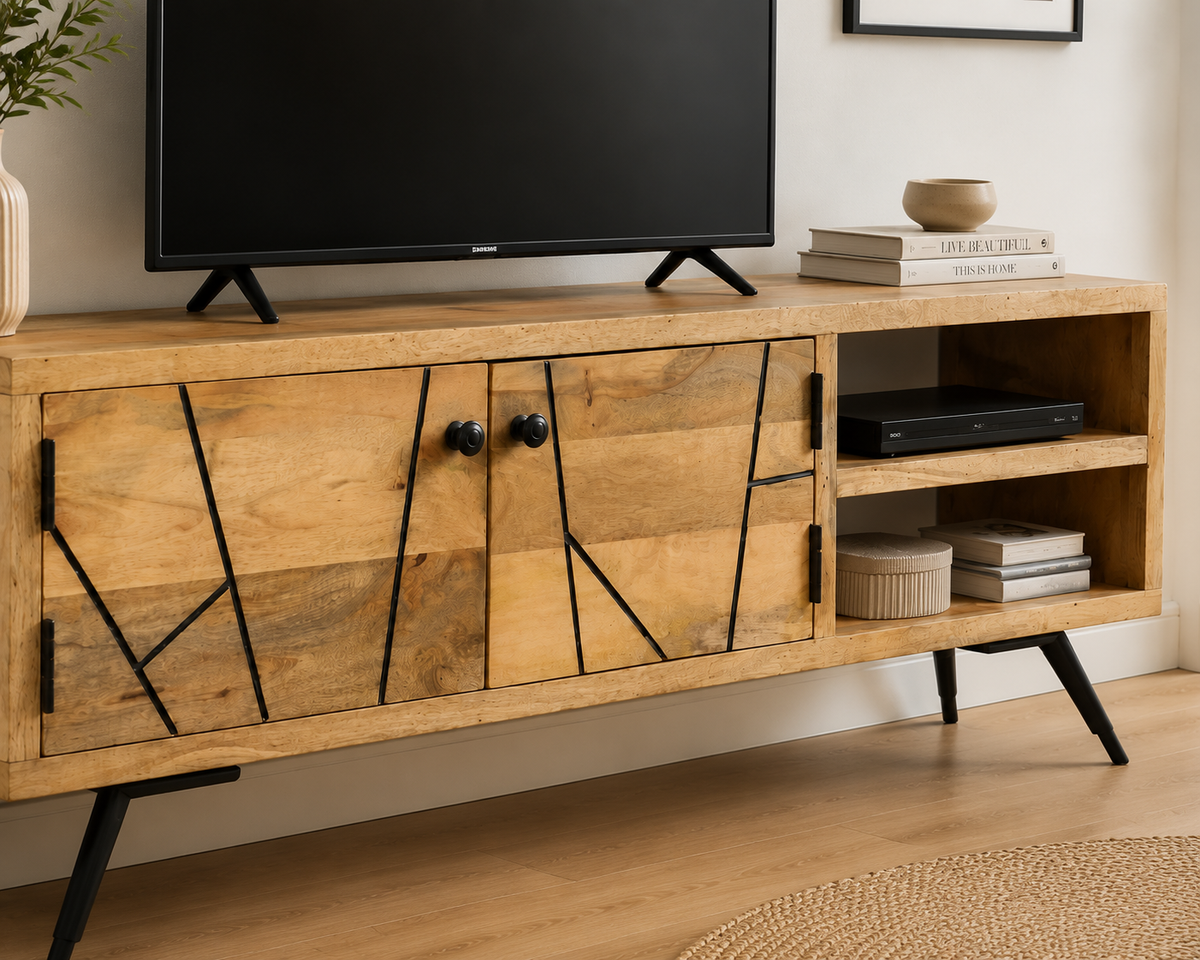 Meuble TV en Manguier Massif | 110 cm