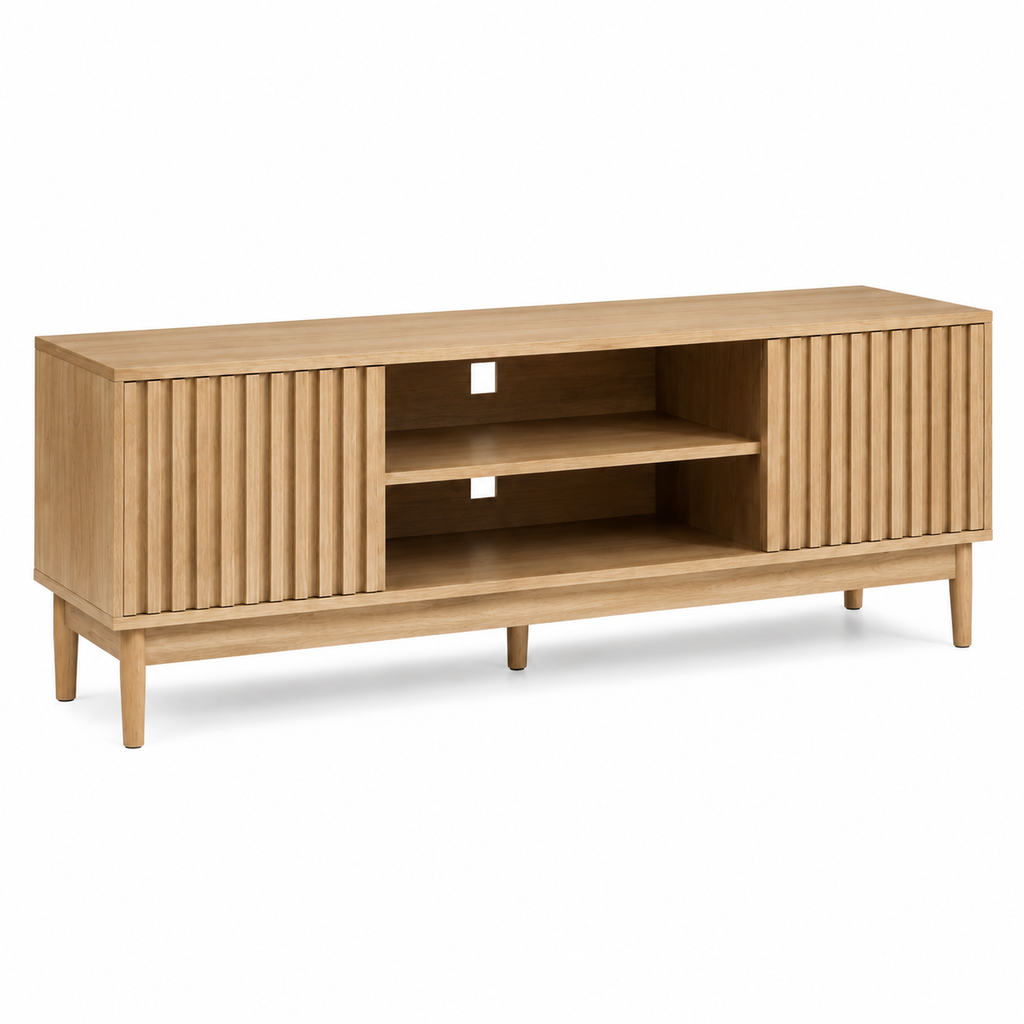 Meuble TV en Bois Scandinave | 140 cm