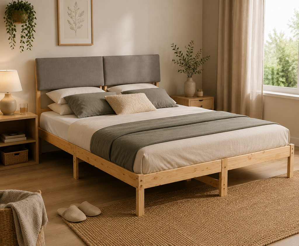 Lit en Pin Massif avec Sommier | 160 cm