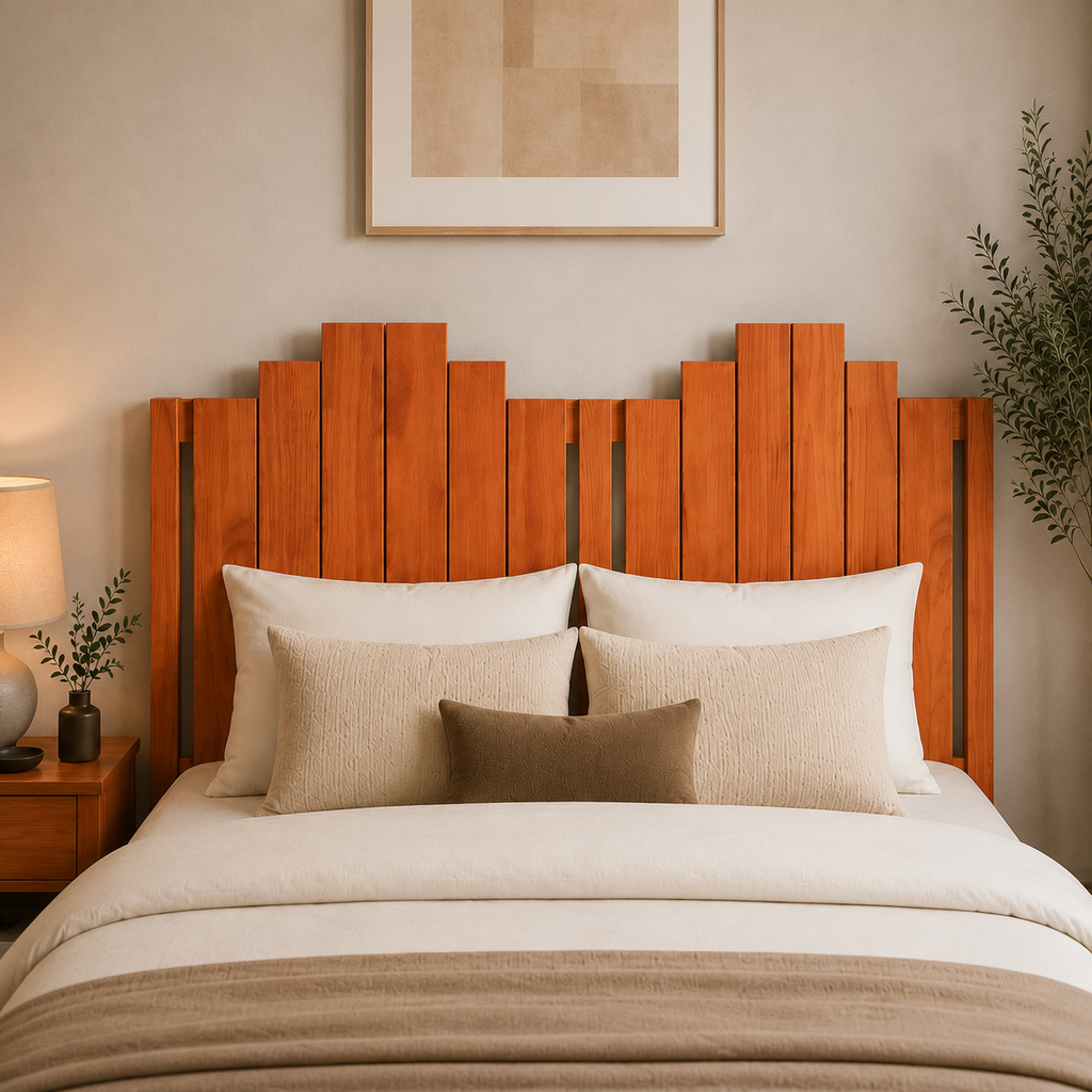 Tête de Lit en Bois de Pin Massif - Dents de Scie | 135 cm