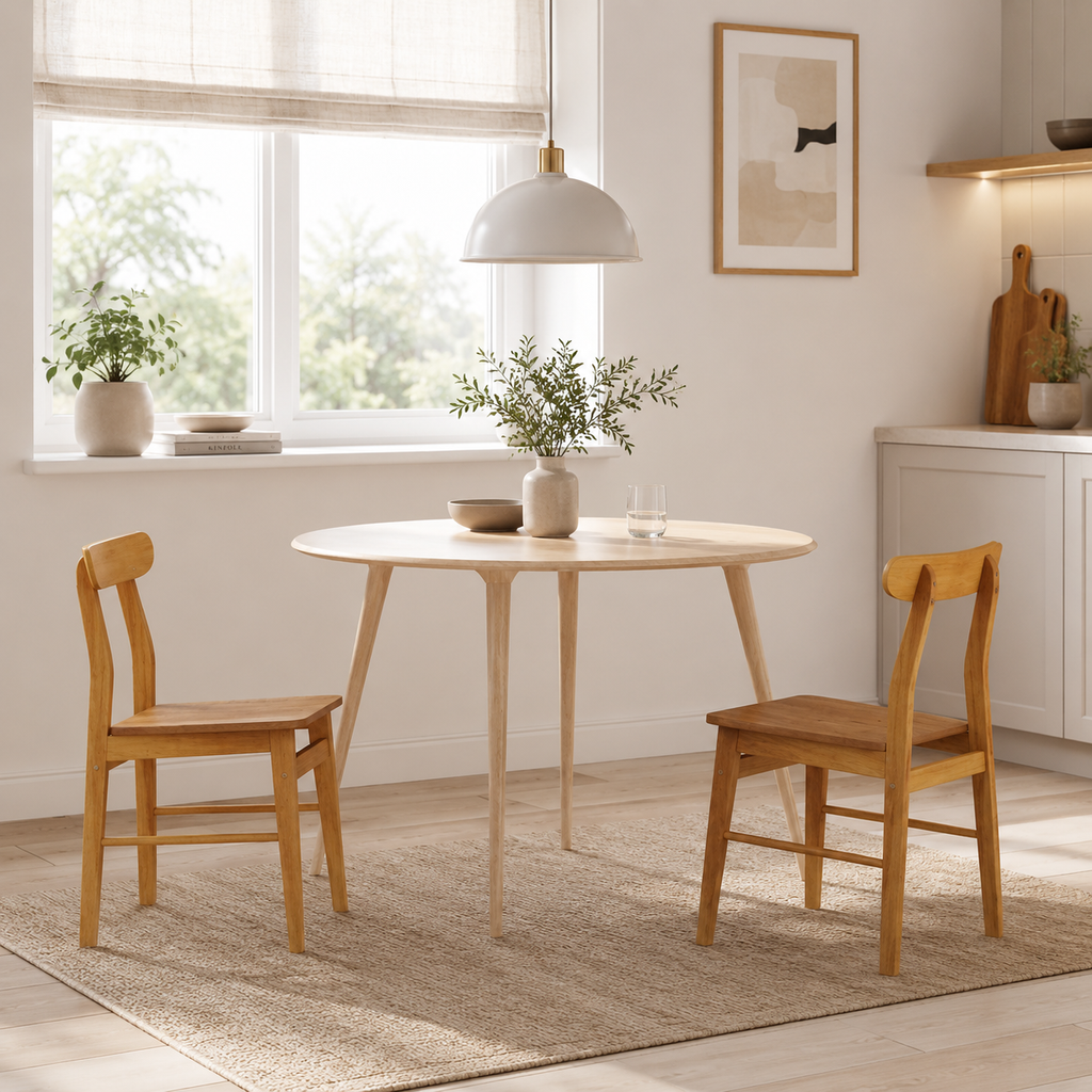 Chaise en Bois Massif d'Hévéa | lot de 2