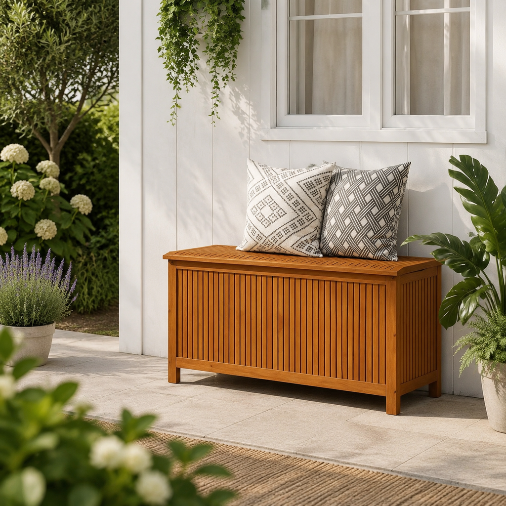 Coffre de Rangement Extérieur en Acacia Massif | 113 cm