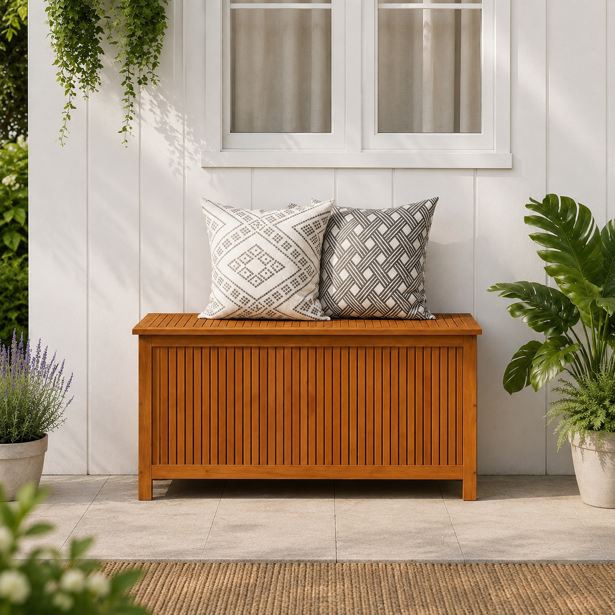 Coffre de Rangement Extérieur en Acacia Massif | 113 cm