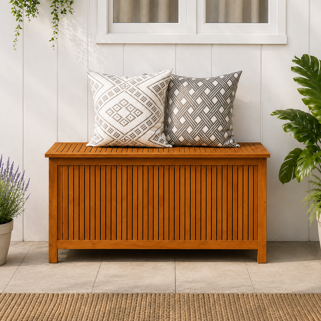 Coffre de Rangement Extérieur en Acacia Massif | 113 cm