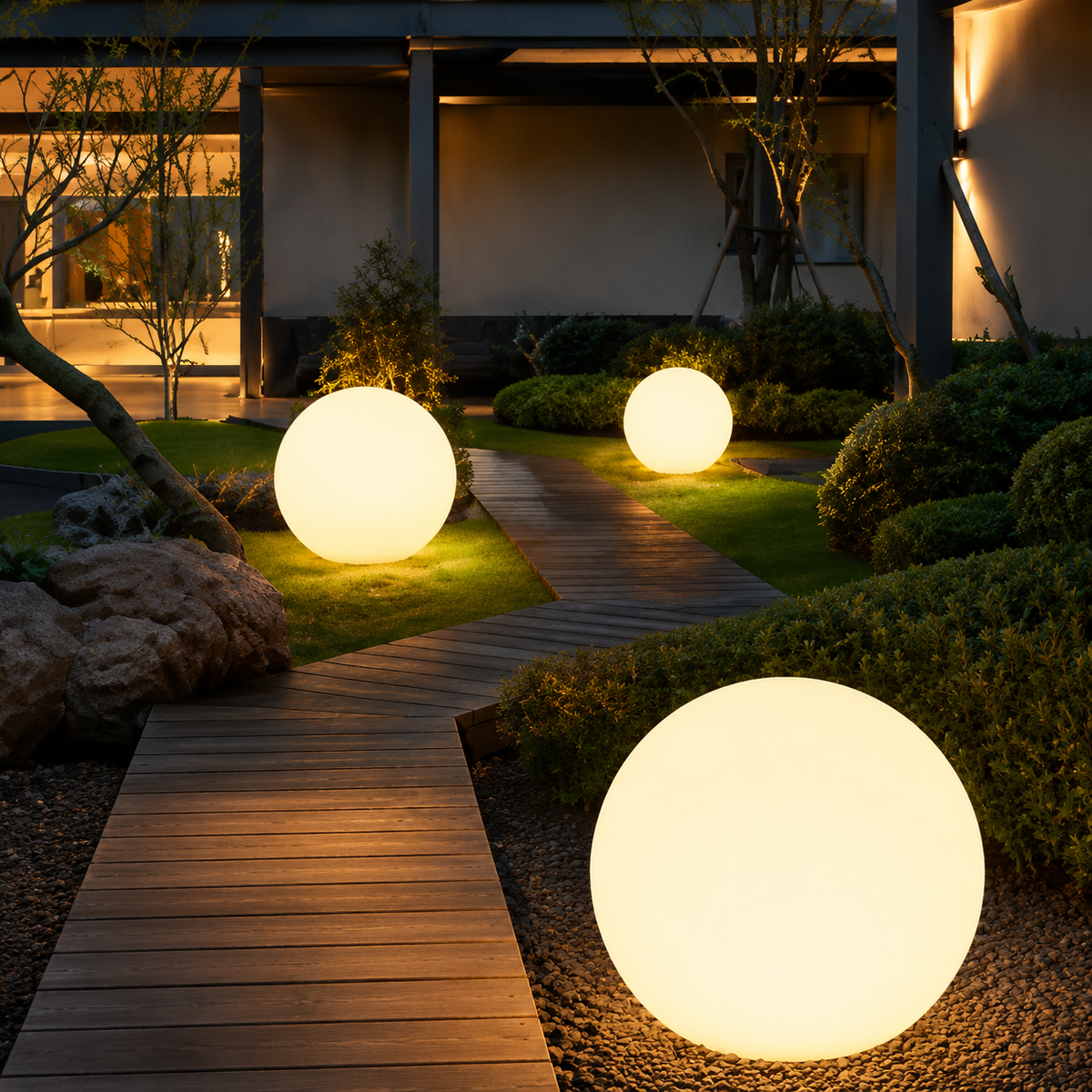 Boule Lumineuse Solaire LED Extérieure | 15 à 25 cm