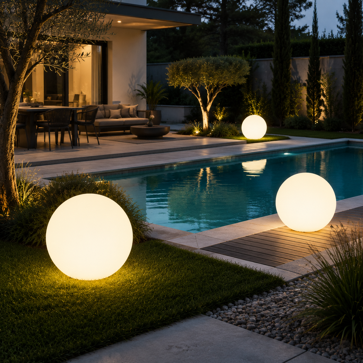 Boule Lumineuse Solaire LED Extérieure | 15 à 25 cm